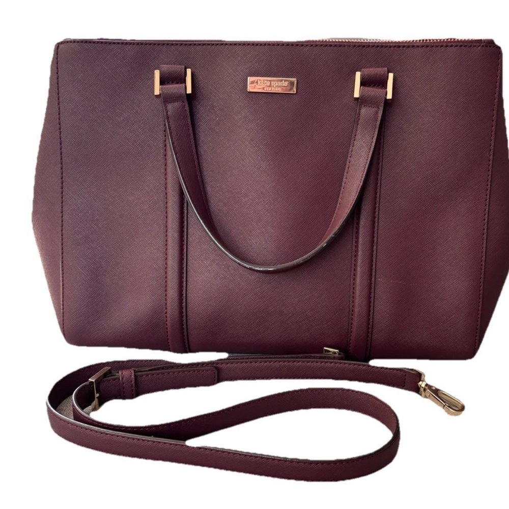 Kate Spade NY wine colored handbag